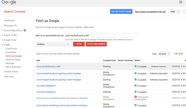 Cara Menggunakan Search Console