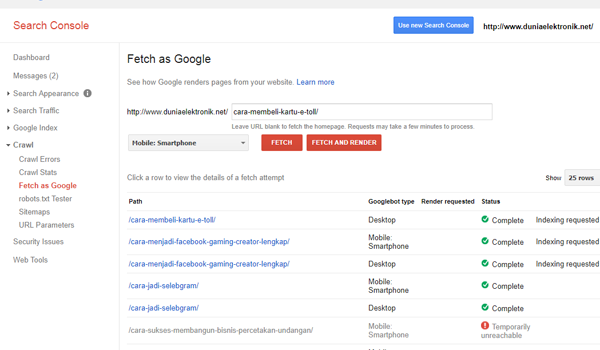 Cara Menggunakan Search Console