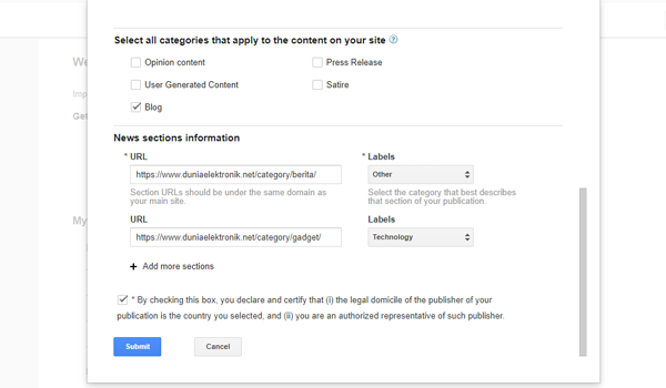 Cara daftar google news