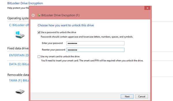 Cara memberi pasword USB