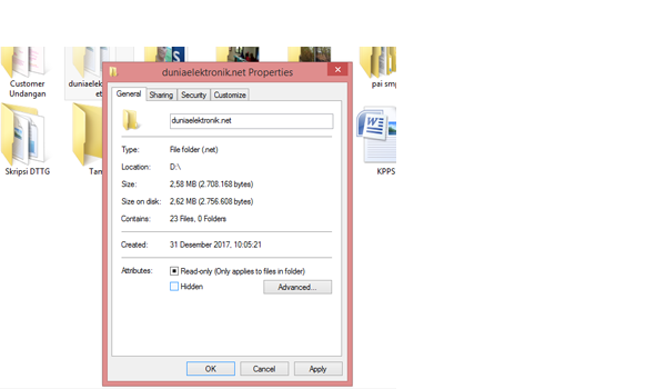 Cara menampilkan folder tersembunyi